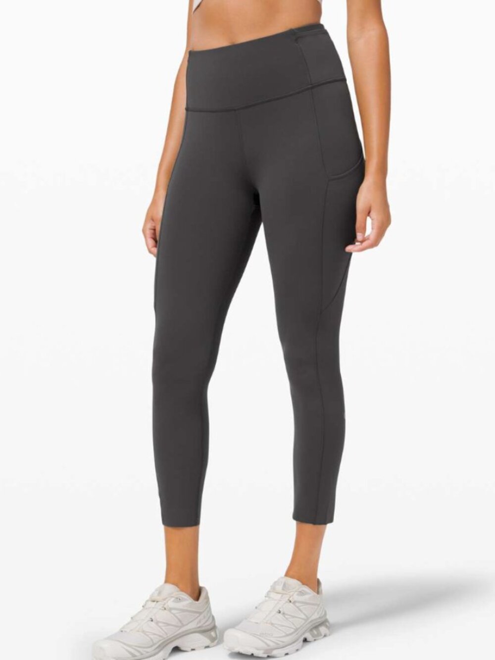 Lululemon Sz 0 Fast and Free High-Rise Crop II 23" *Non-Reflective Graphite Grey